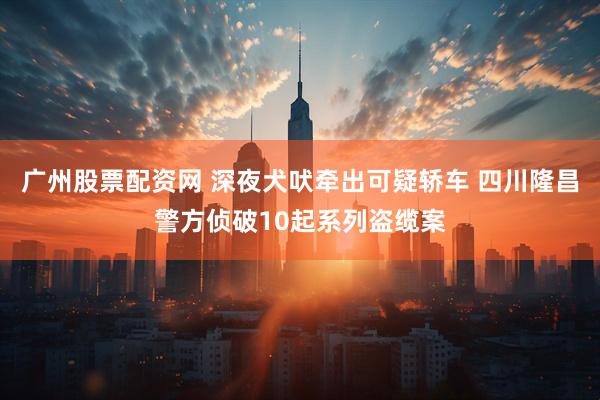广州股票配资网 深夜犬吠牵出可疑轿车 四川隆昌警方侦破10起系列盗缆案