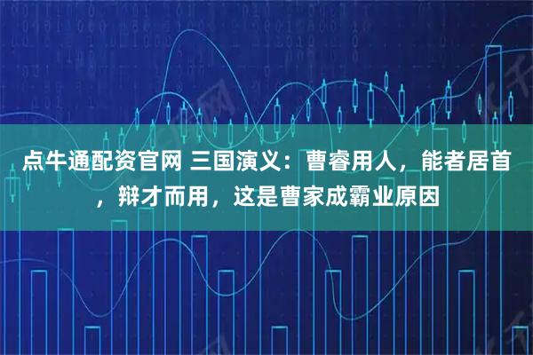点牛通配资官网 三国演义：曹睿用人，能者居首，辩才而用，这是曹家成霸业原因