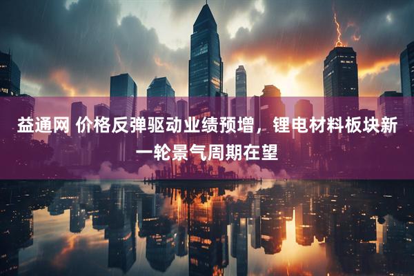 益通网 价格反弹驱动业绩预增，锂电材料板块新一轮景气周期在望