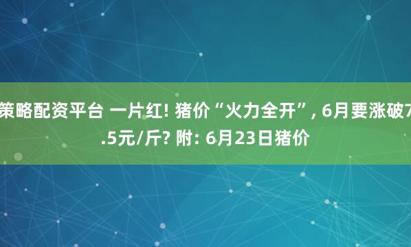 策略配资平台 一片红! 猪价“火力全开”, 6月要涨破7.5元/斤? 附: 6月23日猪价