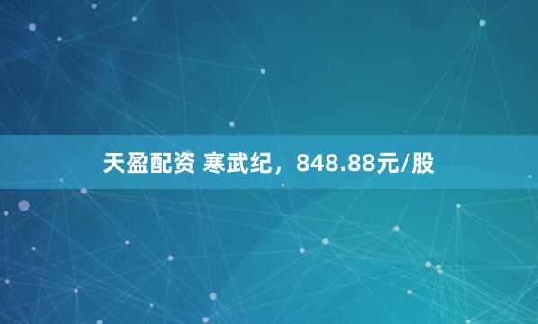 天盈配资 寒武纪，848.88元/股